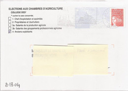 D1304 - Entier / Stationery / PSE - PAP Réponse Luquet - Elections Chambres D'agriculture 2001 - Listos Para Enviar: Respuesta /Luquet