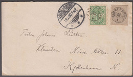 1900. DANMARK.  Very Beautiful Cover With 5 øre And Cut From 3 ØRE BREVKORT Cancelled... () - JF418894 - Briefe U. Dokumente