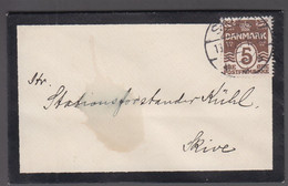 1924. DANMARK. Numeral. 5 Øre On Small Mourning (sørge) Cover Locally In SKIVE 19.11.... (Michel 118) - JF418911 - Lettres & Documents