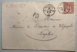 SBK 33 LUXUS Brief Ex Provera: 30 Rp 1862 Sitzende Helvetia GENEVE B 1864> Télégraphe Napoli Italien(Schweiz Italy Cover - Briefe U. Dokumente