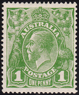 Australia 1926-30 MH Sc #67 1p George V Green Variety - Neufs