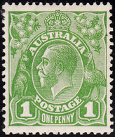 Australia 1931-36 MH Sc #114 1p George V Green Variety - Mint Stamps