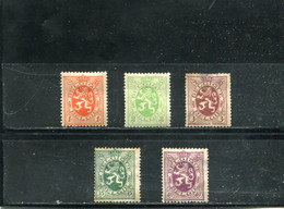 Belgique 1929-32 Yt 276-278 283-284 * - 1929-1937 Leone Araldico