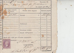 ITALIA 1881 - Marca Da Bollo Su Frammento Di Documento - .- - Revenue Stamps