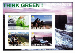 SCOTLAND - ISLE OF MULL - 2016 - Europa, Think Green - Imperf 4v Souv Sheet - Mint Never Hinged - Private Issue - Werbemarken, Vignetten