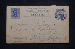 LIBERIA - Entier Postal De Morovia Pour La France En 1894 - L 96894 - Liberia