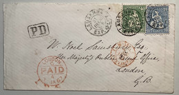Delcampe - LAUSANNE 1867 Brief>LONDON GB, Tadellose ZNr 34,31e: 1862 Sitzende Helvetia 40 + 10 Rp. Ex Provera (Schweiz VD Cover - Covers & Documents