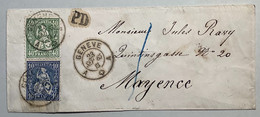 GENEVE 1865 Brief>MAINZ THURN UND TAXIS, ZNr 34,31 1862 Sitzende Helvetia 40 + 10 Rp. Ex Provera (Schweiz Lettre Cover - Briefe U. Dokumente