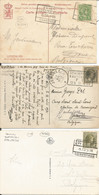 LUXEMBURG - 3 FRANKED PCs WITH 3 DIFFERENT TPOs  1908, 1931 AND 1937- CLEAR CANCELLATIONS - Franking Machines (EMA)