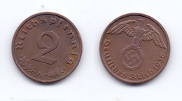 Germany 2 Reichspfennig 1938 A - 2 Reichspfennig