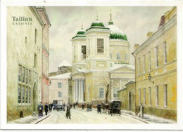 St. Nicholas Church, Tallinn, Medieval Church.(19th Century Winter Scene) Uncirculated Postcard From Estonia - Estonie
