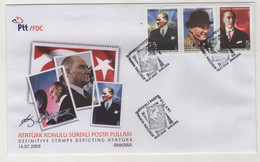 TURKEY ,2009,REGULAR ISSUE STAMPS ,FDC,COVER - Lettres & Documents