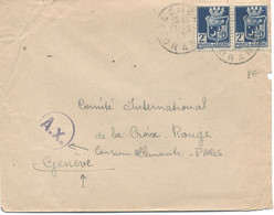 ALGERIE  -LETTRE D' ALGERIE POUR LA SUISSE -C à D : TLEMCEN / 17-2-43 +(A X )= Censure Allemande à PARIS - Lettres & Documents