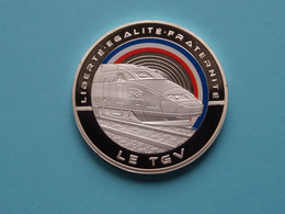 LE TGV ( 31 Gr. /  40 Mm. ) Les Fleurons Français ( Detail Voir Photo ) ! - Souvenir-Medaille (elongated Coins)