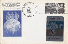 USA Facsimile Van Maanlandingsbrief 20-juli-1969 (1241) - Amérique Du Nord