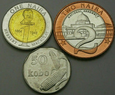 NIGERIA 50 Kobo 2006, 1 Niara 2006 & 2 Niara 2006 - Lot De 3 Pièces - UNC - Nigeria