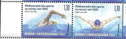 BOSNIA CROAT, 2021, MNH, SPORTS, SWIMMING, INTERNATIONAL DAY OF SPORT AND DEVELOPMENT AND PEACE, 2v - Malattie