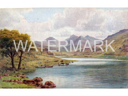 SNOWDON FROM CAPEL CURIG OLD COLOUR ART POSTCARD A.R. QUINTON NO. 1037 - Quinton, AR