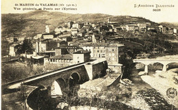 7146 - Ardeche - St MARTIN De VALAMAS : Vue Générale Et Pont Sur L'Eyrieux - Saint Martin De Valamas