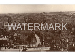 BIRDS EYE VIEW OF SHEFFIELD FROM THE UNIVERSITY OLD R/P POSTCARD YORKSHIRE - Sheffield