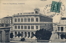 1910 CUBA , T.P. CIRC. , LA HABANA - ZITTAU , CENTRO DE DEPENDIENTES , ED. HARRIS BROS. - Storia Postale