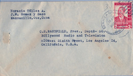 1948 CUBA , SOBRE CIRCULADO , MANZANILLO - LOS ANGELES , CENTENARIO DEL GENERAL ANTONIO MACEO - Cartas & Documentos