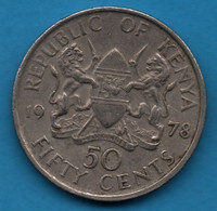 KENYA 50 CENTS 1978 KM# 13 Jomo Kenyatta - Kenya