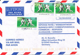 Jamaica Air Mail Cover Sent To Germany 8-10-1999 Topic Stamps CRICKET - Jamaica (1962-...)