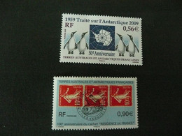 TAAF 2 Timbres - Traité Sur L' Atlantique 1959-2009 Et CENTENAIRE DU CACHET "RESIDENCE DE FRANCE" - Otros & Sin Clasificación