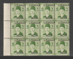 Egypt - 1948 - Block Of 12 - "Palestine" Shifted Horizontally - ( King Farouk - 6m - Over Printed Palestine ) - MNH** - Neufs