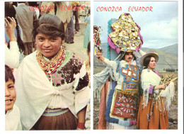 Ecuador - 2 Cards - Conozca - Cayambe - Quito - Femme - Girl - Frau - Costume - Tracht - Trachten - Indian Woman - Equateur