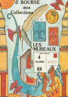 CPM (78) LES MUREAUX Carte De Salon Collectionneurs 1988 Timbre Monnaie Plume Illustrateur JL. PERRIGAULT  2 Scans - Les Mureaux