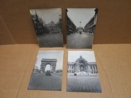 PARIS (75) Ensemble De 4 Cartes Photos Palis De Justice Arc De Triomphe Rue Royale Petit Palais 1923 - Sonstige & Ohne Zuordnung