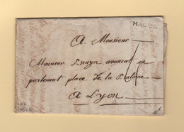 Macon - Saone Et Loire - Sans Correspondance - 1701-1800: Précurseurs XVIII