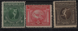 Belgique COB 179/81 (Yvert ) ** JO Anvers 1920 - Sonstige & Ohne Zuordnung