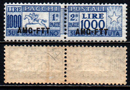 TRIESTE A - AMGFTT - 1954 - CAVALLINO CERTIFICATO DIENA - PACCHI POSTALI - SOVRASTAMPA SU UNA LINEA -  1000 LIRE - MNH - Paquetes Postales/consigna