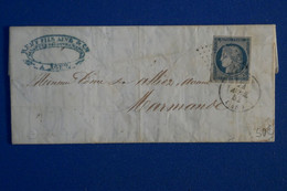 R21 FRANCE BELLE LETTRE 1852 AGEN  POUR MARMANDE + N 4 + AFFRANCHISSEMENT PLAISANT - 1849-1850 Ceres