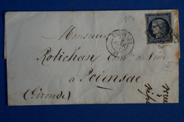 R21 FRANCE BELLE LETTRE 1851 BORDEAUX POUR PODENSAC + N 4+ AFFRANCHISSEMENT INTERESSANT - 1849-1850 Cérès