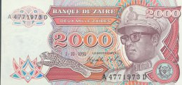 Zaire 2.000 Zaires, P-36a (1.10.91) - UNC - Zaire