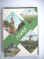 Nederland Holland Pays Bas Joure Met Ballon, Kerk, Molen En Brug - Joure