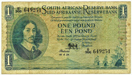 South Africa - 1 Pound - 10.4.1959 - Pick: 92.d - Sign. Dr. M. H. De Kock - Jan Van Riebeeck - South Africa