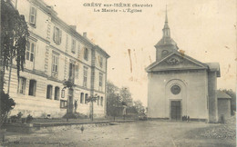 CPA FRANCE 73 " Grésy Sur Isère, La Mairie, L'église" - Gresy Sur Isere
