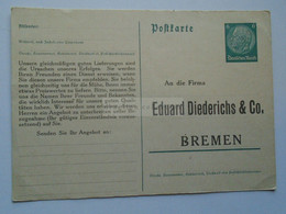 D178949 Deutsches Reich-Ganzsache-ca 1930's Eduard Diederich's Cigars Bremen-Zigarrenfabrik To Aphoteker Grau Augsburg - Autres & Non Classés