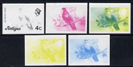 Antigua 1976 Red-necked Pigeon 4c (without Imprint) Set Of 5 Imperf Progressive Colour Proofs (as SG 473A) U/m - Sonstige & Ohne Zuordnung