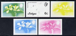 Antigua 1976 Orchid Tree 6c (with Imprint) Set Of 5 Imperf Progressive Colour Proofs (as SG 475B) U/m - Other & Unclassified
