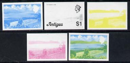 Antigua 1976 Potworks Dam $1 (without Imprint) Set Of 5 Imperf Progressive Colour Proofs U/m (as SG 483A) - Other & Unclassified