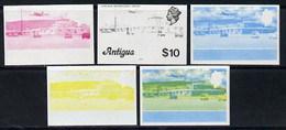 Antigua 1976 Coolidge Airport $10 (with Imprint) Set Of 5 Imperf Progressive Colour Proofs - Altri & Non Classificati