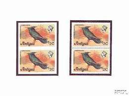 Antigua 1976 Crested Hummingbird 1/2c (without Imprint) U/m Imperforate Pair Plus Normal Pair (SG 469Avar) - Other & Unclassified