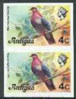 Antigua 1976 Red-necked Pigeon 4c (without Imprint) U/m Imperforate Pair (as SG 473A) - Other & Unclassified