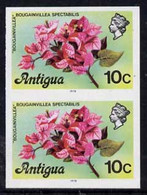 Antigua 1976 Bougainvillea 10c (with Imprint) U/m Imperforate Pair (as SG 476B) - Andere & Zonder Classificatie